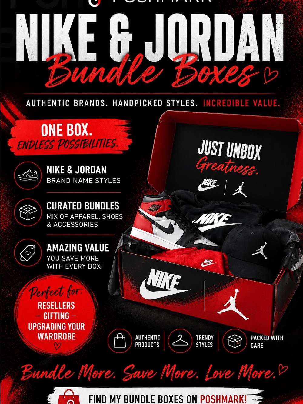 Nike Black, Red & White Apparel and Shoes Bundle - Picture 1 of 1